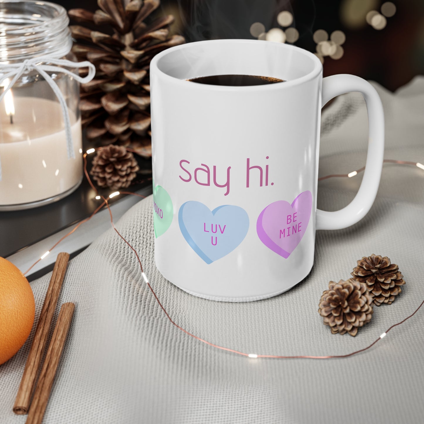 "i'm bi. say hi." coffee mug, 11 oz/15 oz
