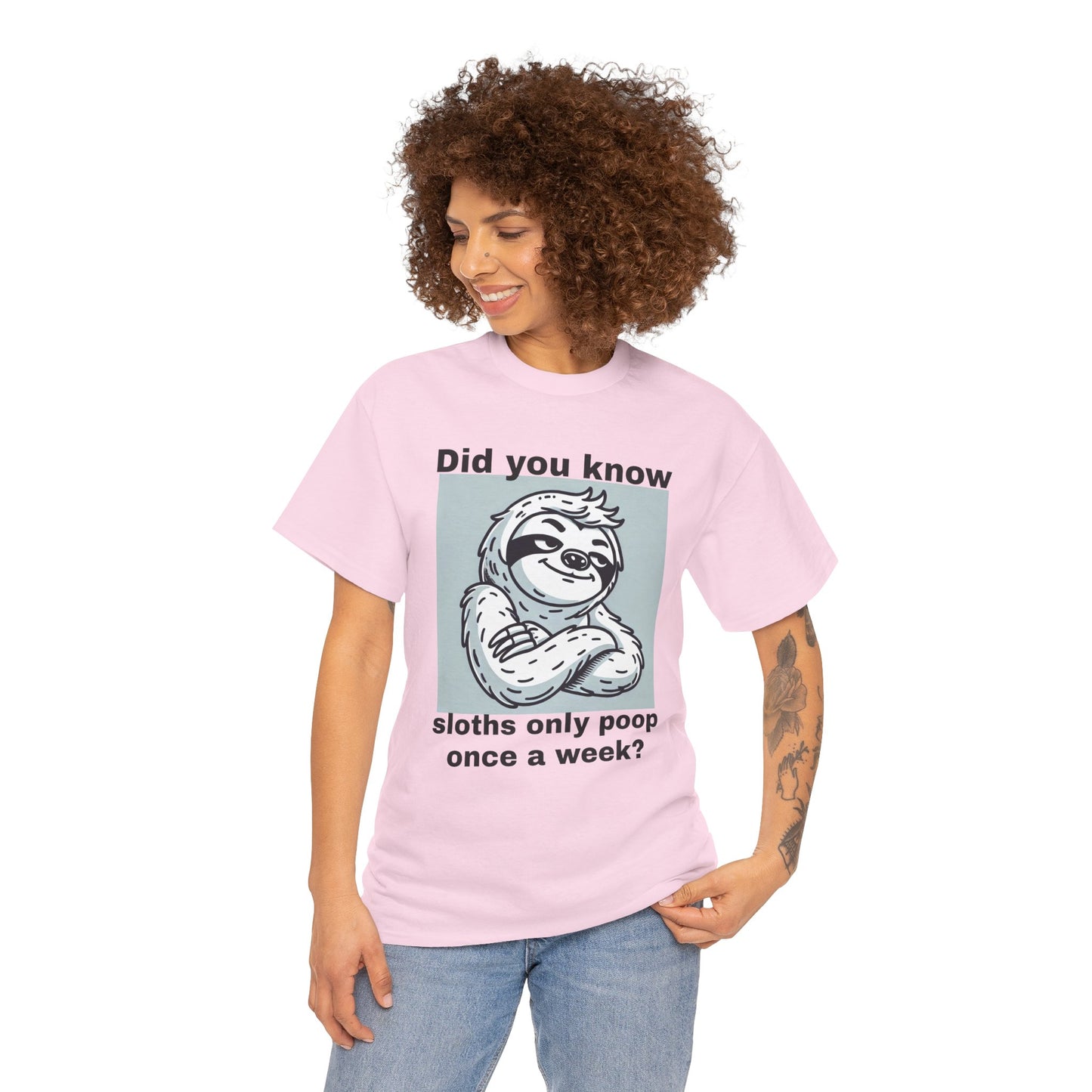 Funny Sloth Fact Unisex Cotton Tee (XS-5XL)