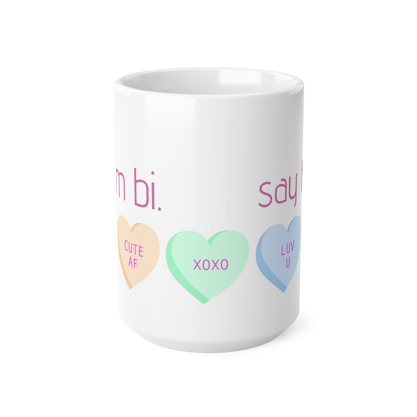 "i'm bi. say hi." coffee mug, 11 oz/15 oz