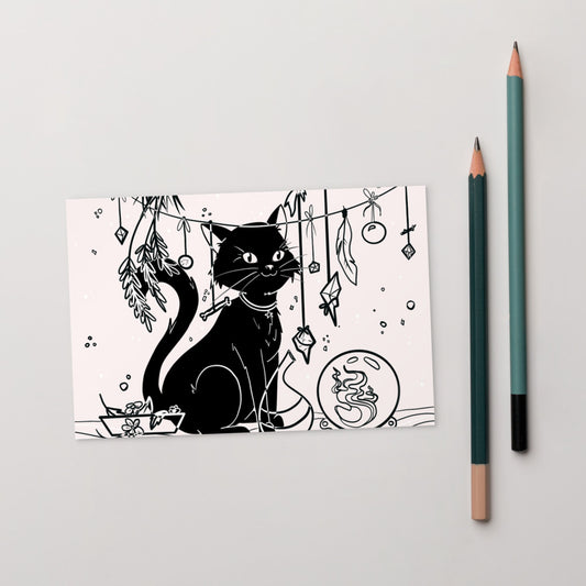 Black Cat Familiar Postcard