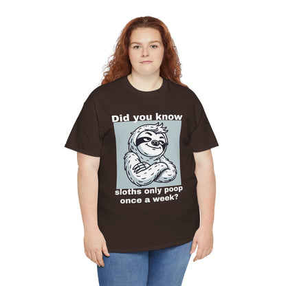 Funny Sloth Fact Unisex Cotton Tee (XS-5XL)