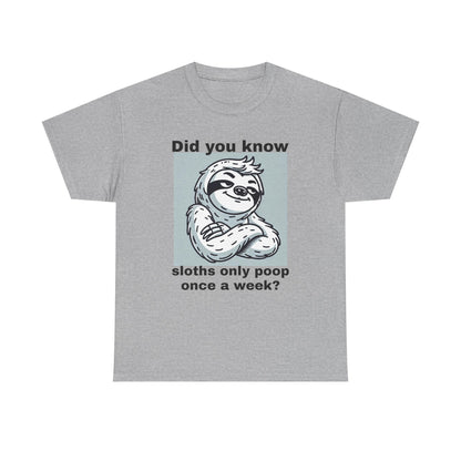 Funny Sloth Fact Unisex Cotton Tee (XS-5XL)