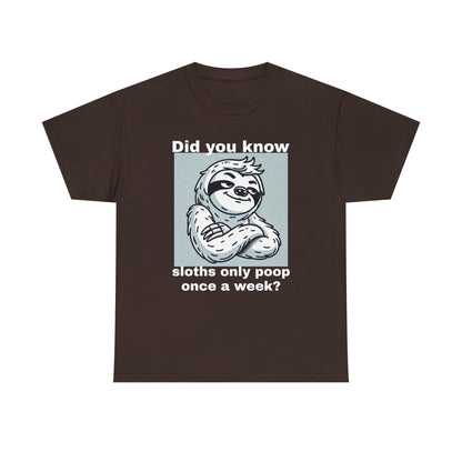 Funny Sloth Fact Unisex Cotton Tee (XS-5XL)