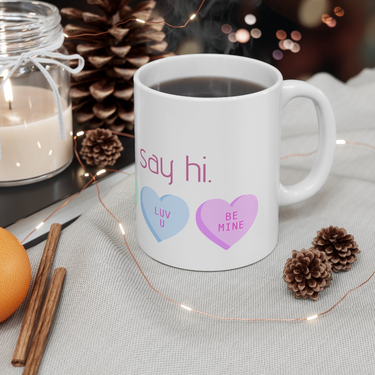 "i'm bi. say hi." coffee mug, 11 oz/15 oz