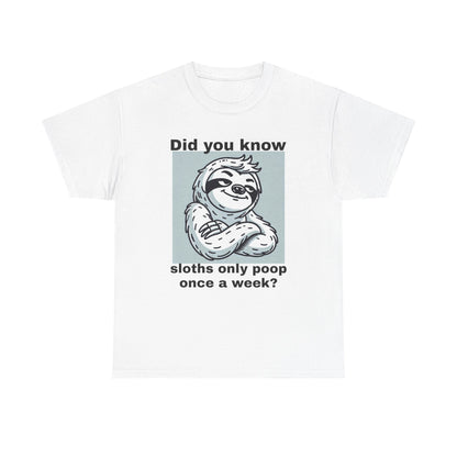 Funny Sloth Fact Unisex Cotton Tee (XS-5XL)
