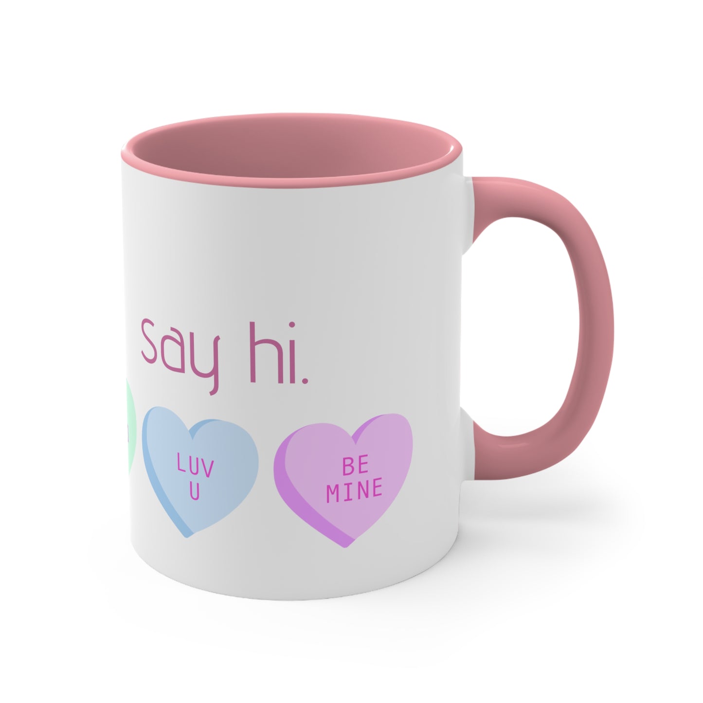 "i'm bi. say hi." two tone coffee mug, 11oz