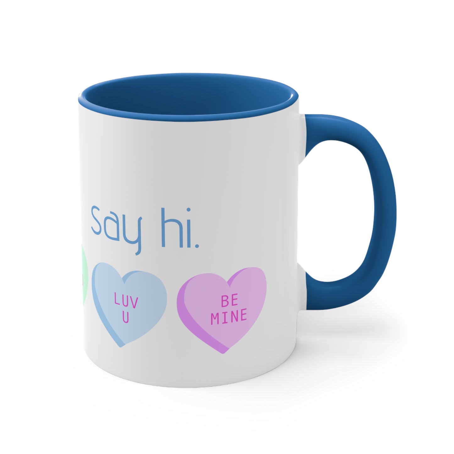 "i'm bi. say hi." two tone coffee mug, 11oz